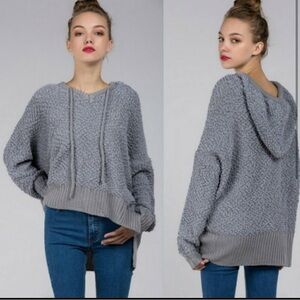 POL Gray Textured Women's Sweater
